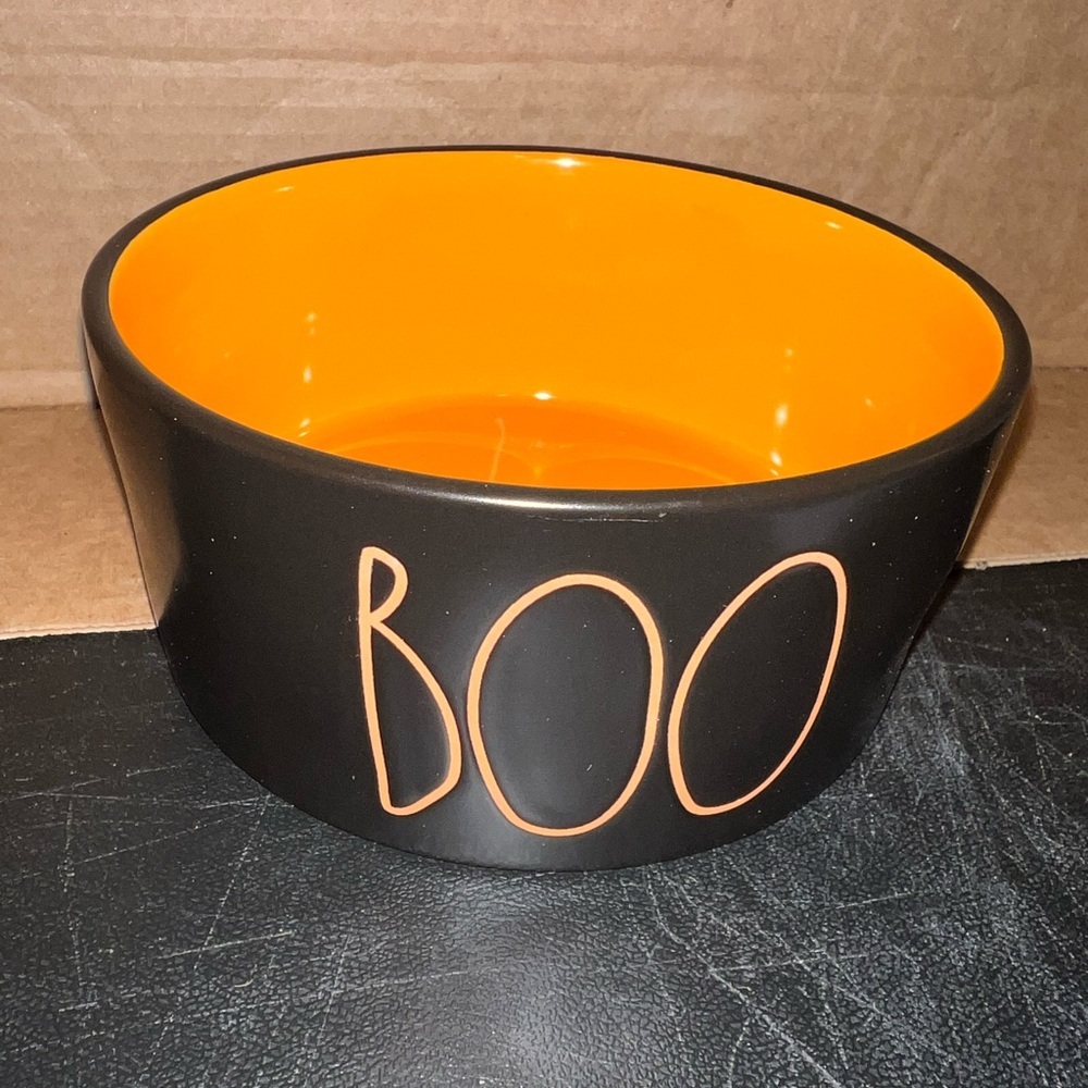 Rae Dunn Black and Orange 'BOO' Bowl